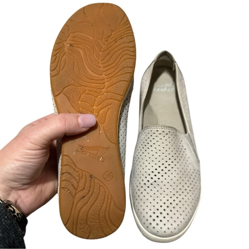 EUC - Dansko Odina Sand Leather Nubuck Slip Ons - Size 38
